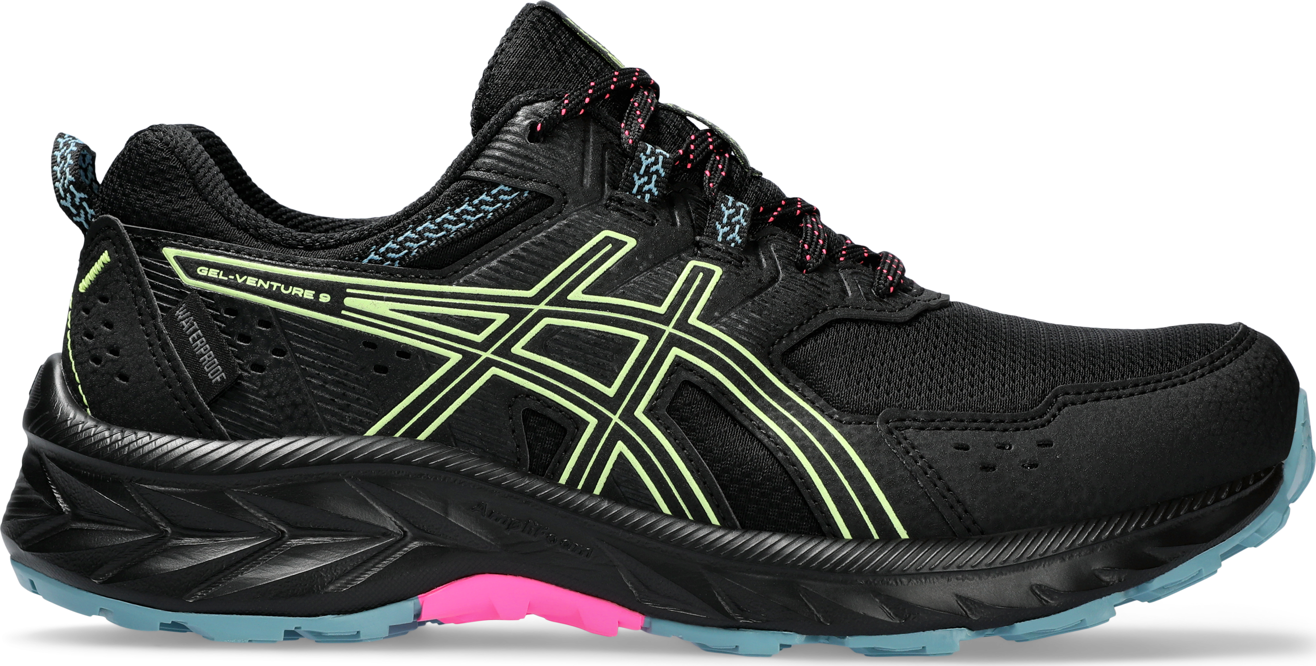 Asics Asics Women's Gel-Venture 9 Waterproof Black/Lime Green 36, Black/Lime Green