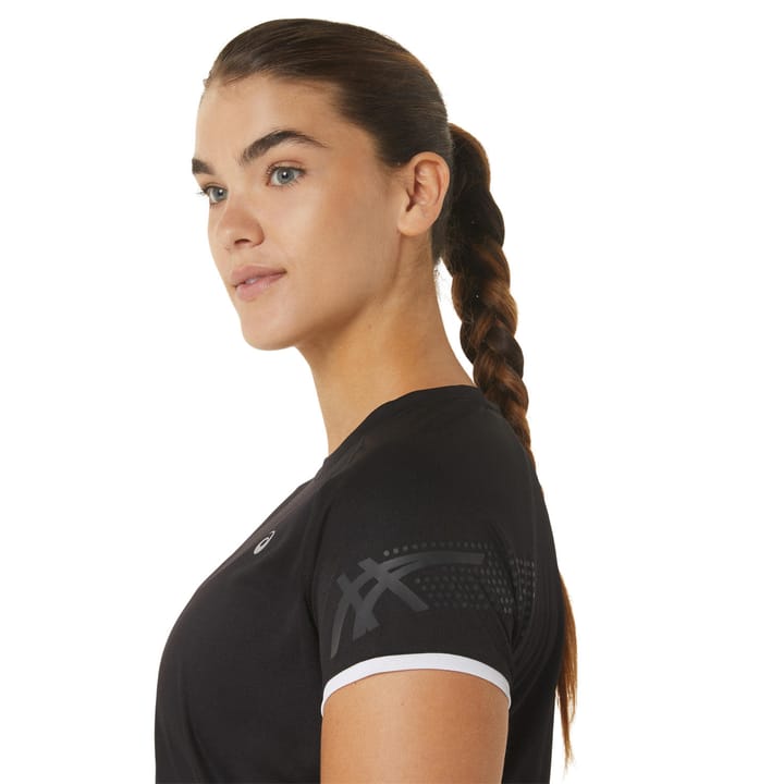 Asics Women's Icon Short Sleeve Top Performance Black Asics