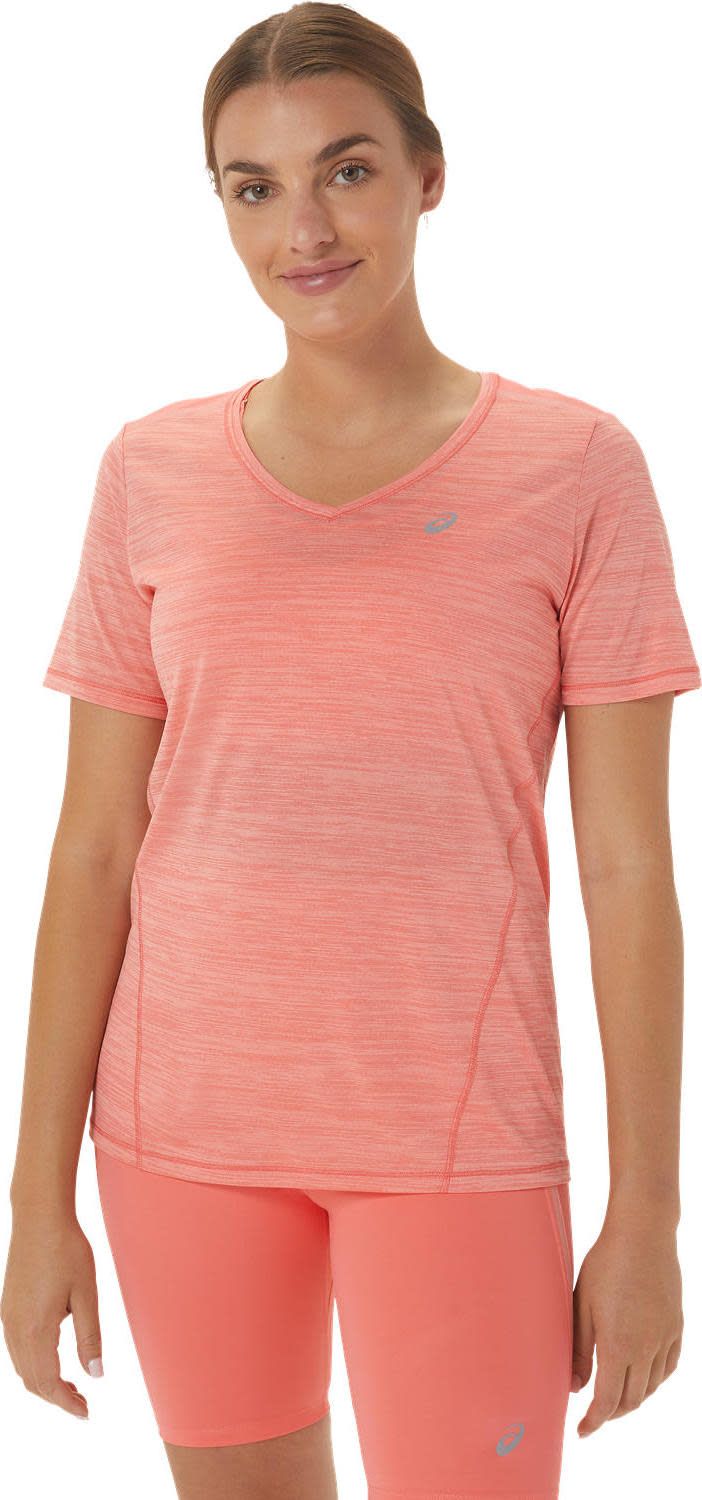 Asics Women's Race V-Neck SS Top Papaya/Guava Asics