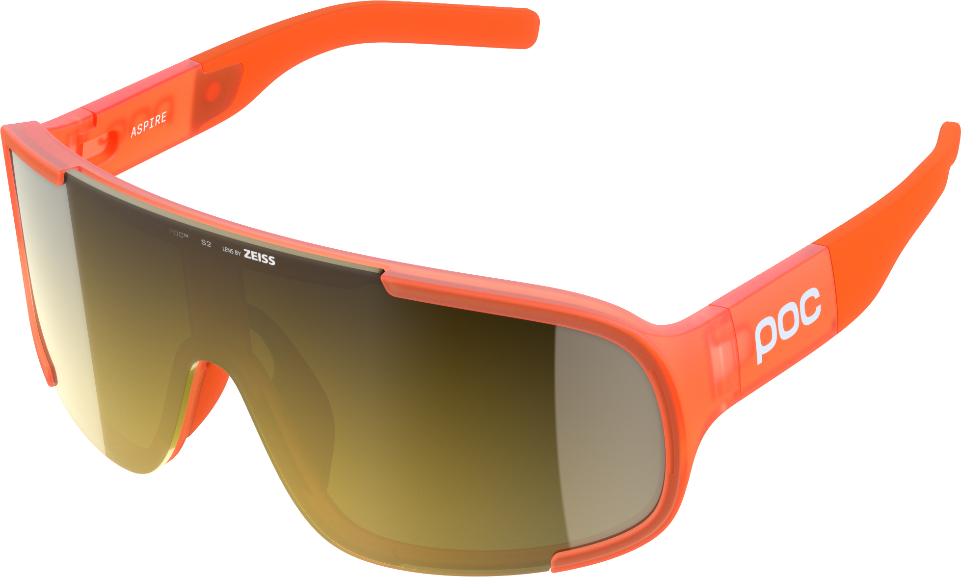 POC Aspire Bike Sunglasses Fluo. Orange Translucent/Clarity Road/Partly Sunny Gold