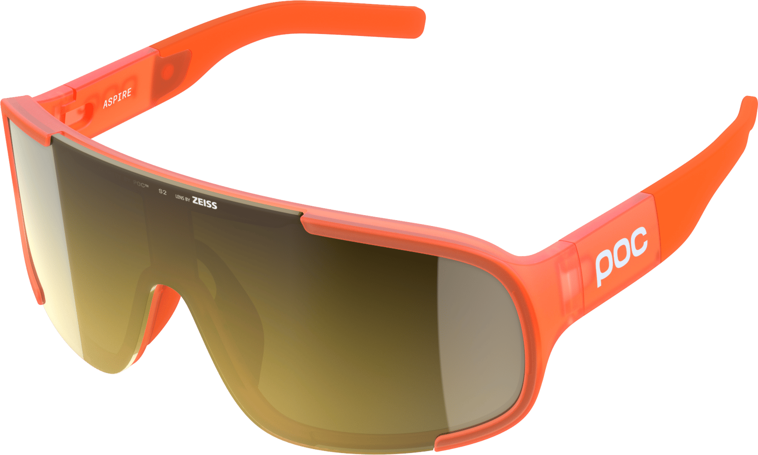 POC Aspire Bike Sunglasses Fluo. Orange Translucent/Clarity Road/Partly Sunny Gold
