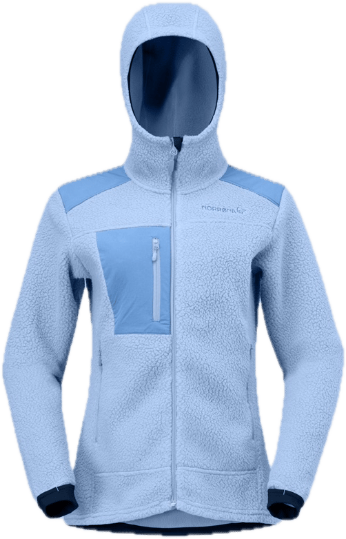 Norrøna Women's Trollveggen Warm3 Zip Hood Cashmere Blue/allure