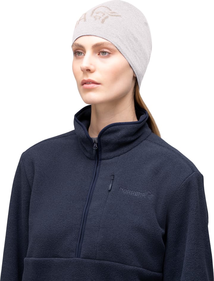 Norrøna Unisex /29 Light Merinoull Logo Beanie Oatmeal Norrøna