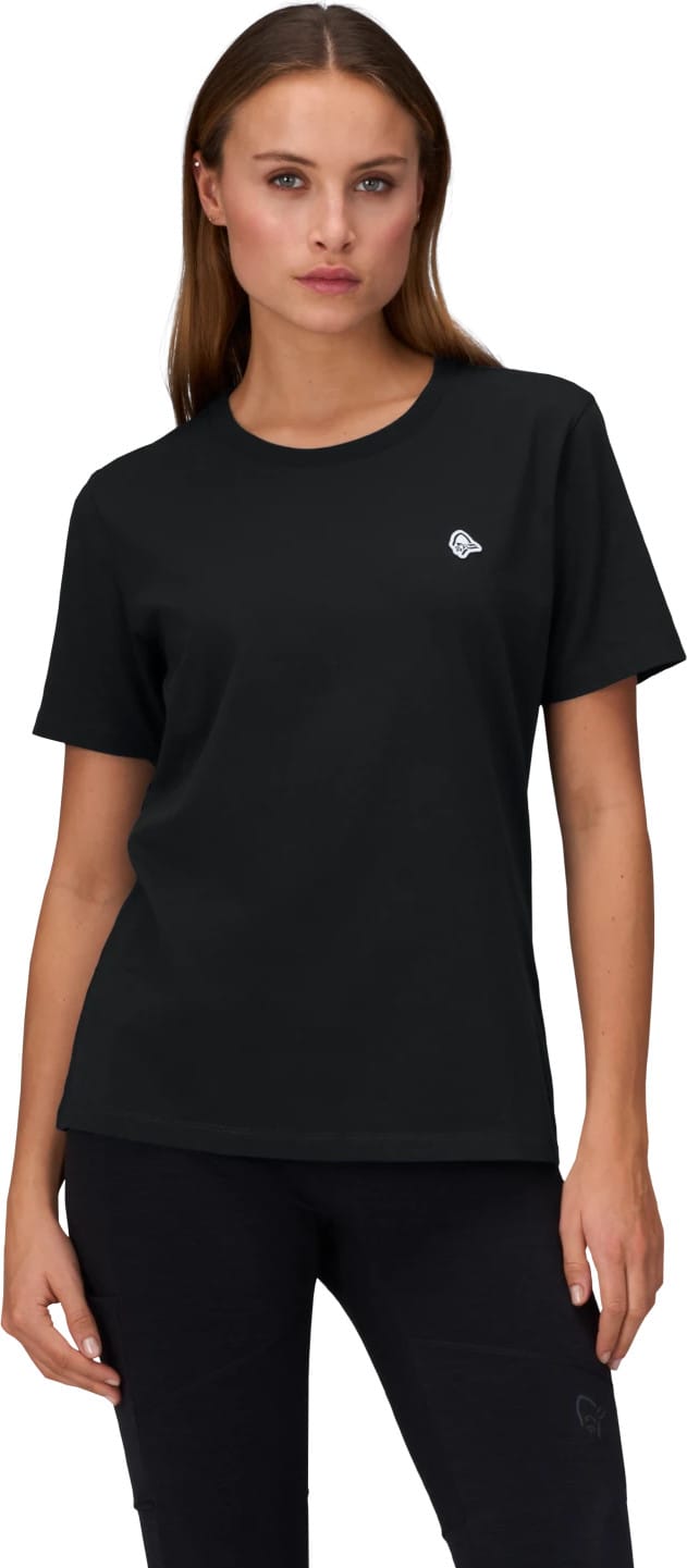 Norrøna Women's /29 Cotton Viking Patch T-shirt Caviar Black Norrøna