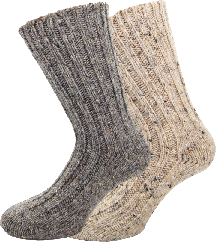 Avignon Rag Socks 2-pack Beige/Brown Avignon