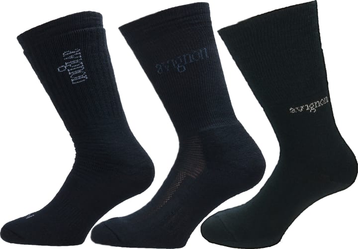 Avignon Unisex Liner/Terry/Wool Thick Socks Basic Black Avignon