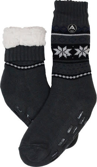Avignon Men's Heat Max Star Grey Anti-Slip strumpor