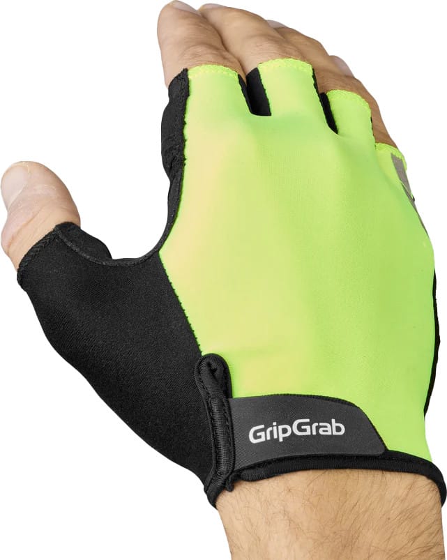 Gripgrab Ride Padded Short Finger Summer Gloves Yellow Hi-vis Gripgrab