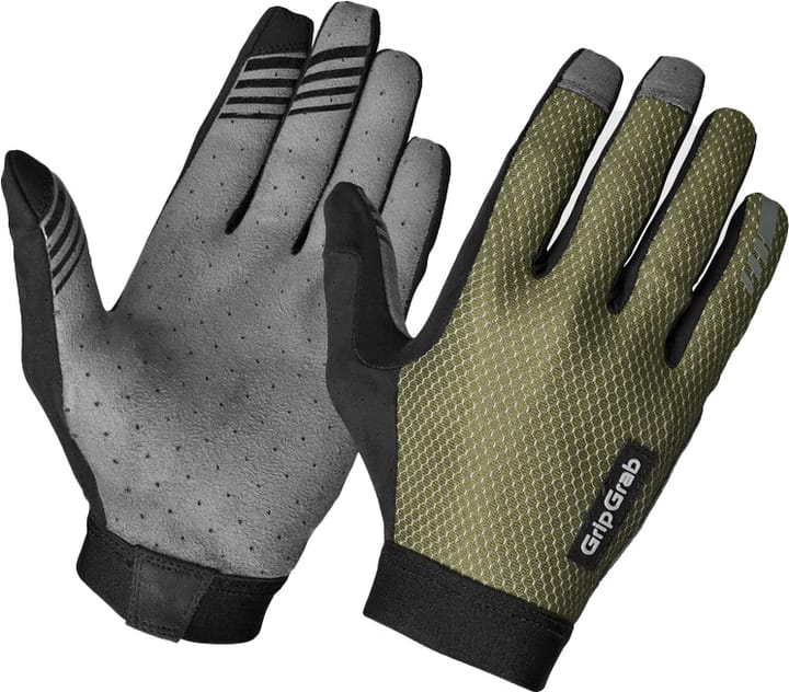 Gripgrab Vertical 2 Insidegrip™ Full Finger Summer Gloves Olive Green Gripgrab