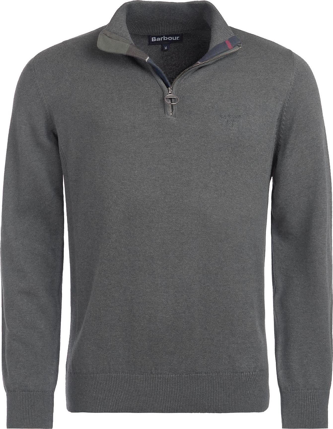 Barbour Men's Cotton Half Zip Olive Marl Pitkähihaiset paidat L
