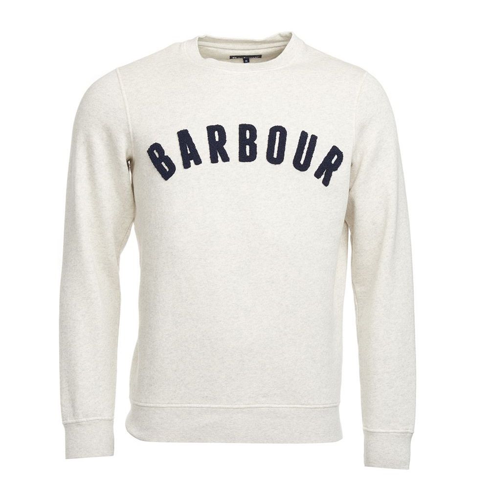 Barbour Men's Prep Logo Crew Ecru Marl