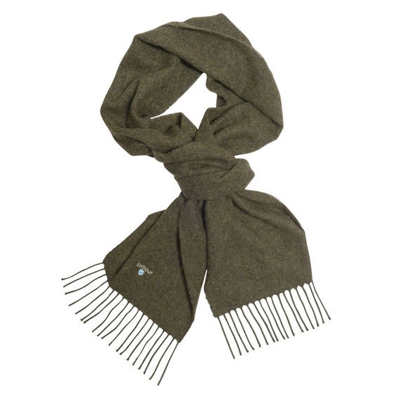 Barbour Unisex Plain Lambswool Scarf Seaweed Halsdukar OneSize