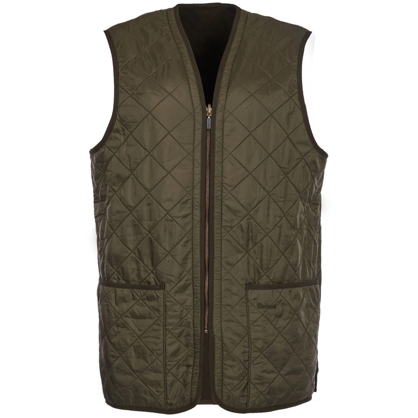 Barbour Men's Polarquilt Waistcoat Zip-In Dark Olive Check Metsästysliivit XS