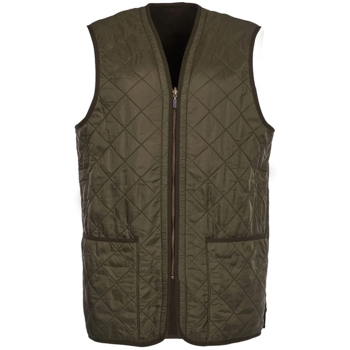 Men's Polarquilt Waistcoat Zip-In Dark Olive Check Barbour