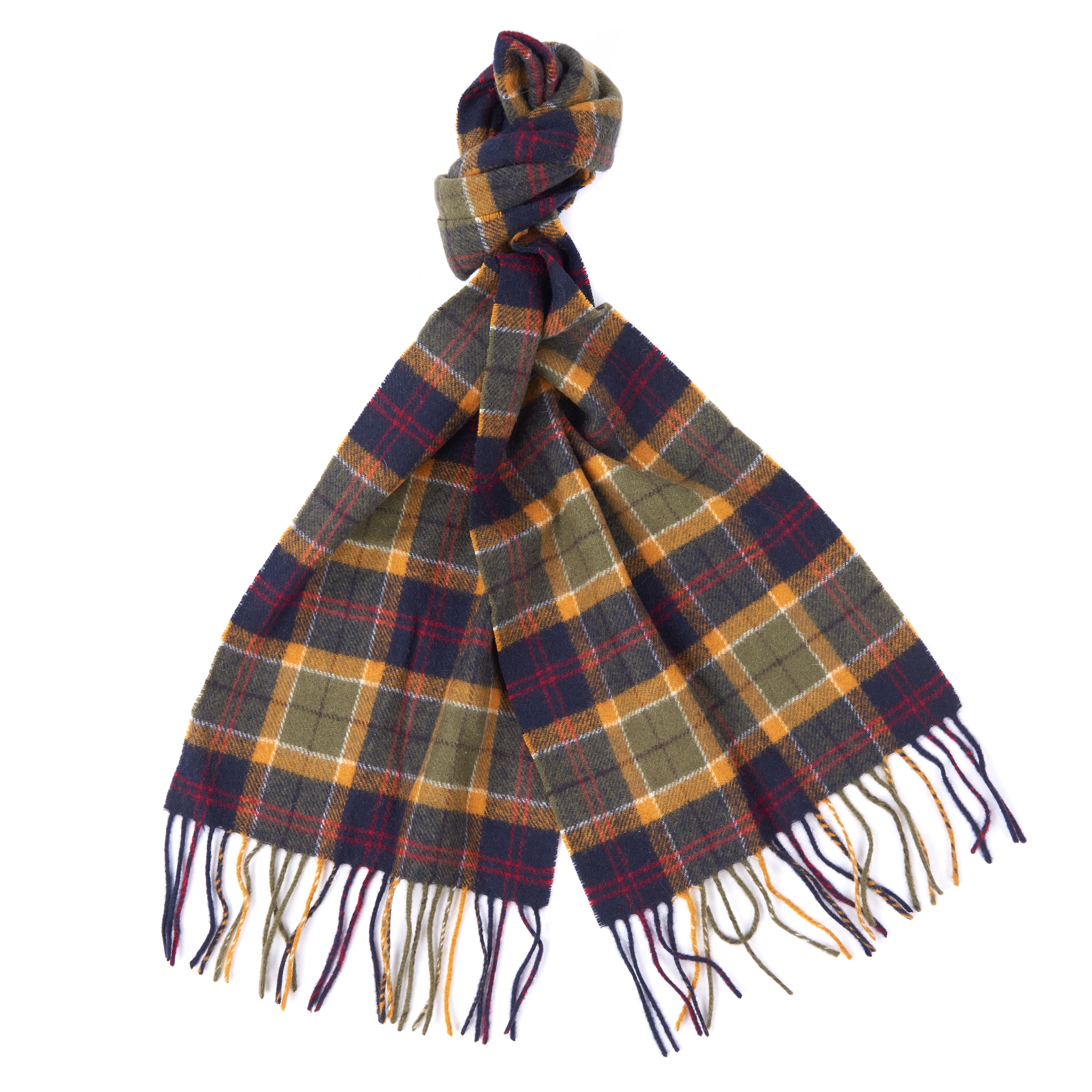 Barbour Unisex Tartan Lambswool Scarf Green Halsdukar OneSize