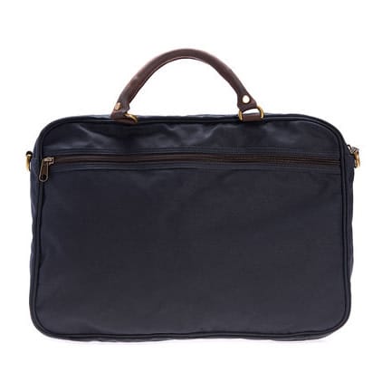 Barbour Wax Leather Briefcase Navy Barbour
