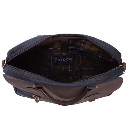 Barbour Wax Leather Briefcase Navy Barbour