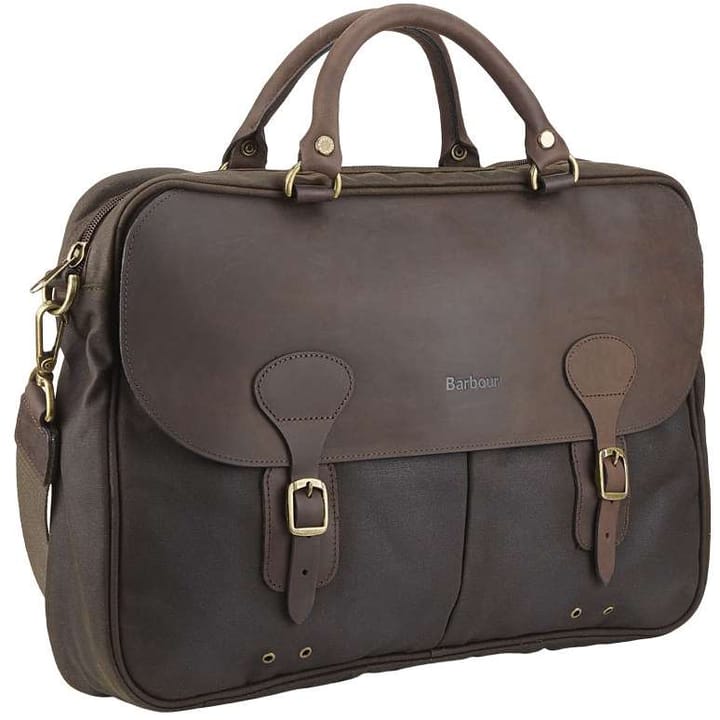 Barbour Wax Leather Briefcase Olive Barbour