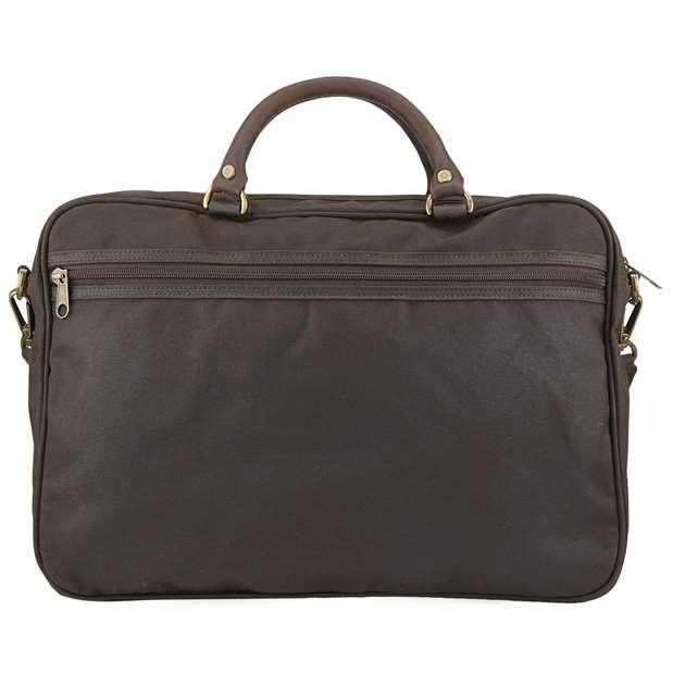 Barbour Wax Leather Briefcase Olive Barbour