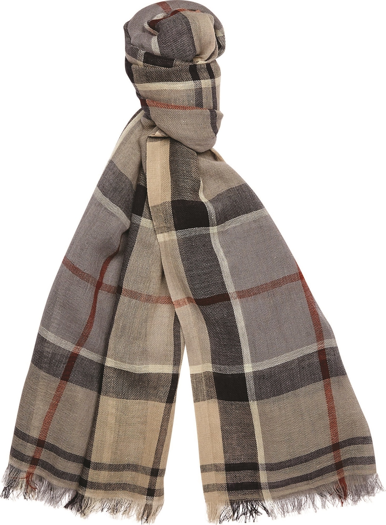 Barbour Women's Welton Tartan Scarf Stone Dress Tartan Halsdukar OneSize