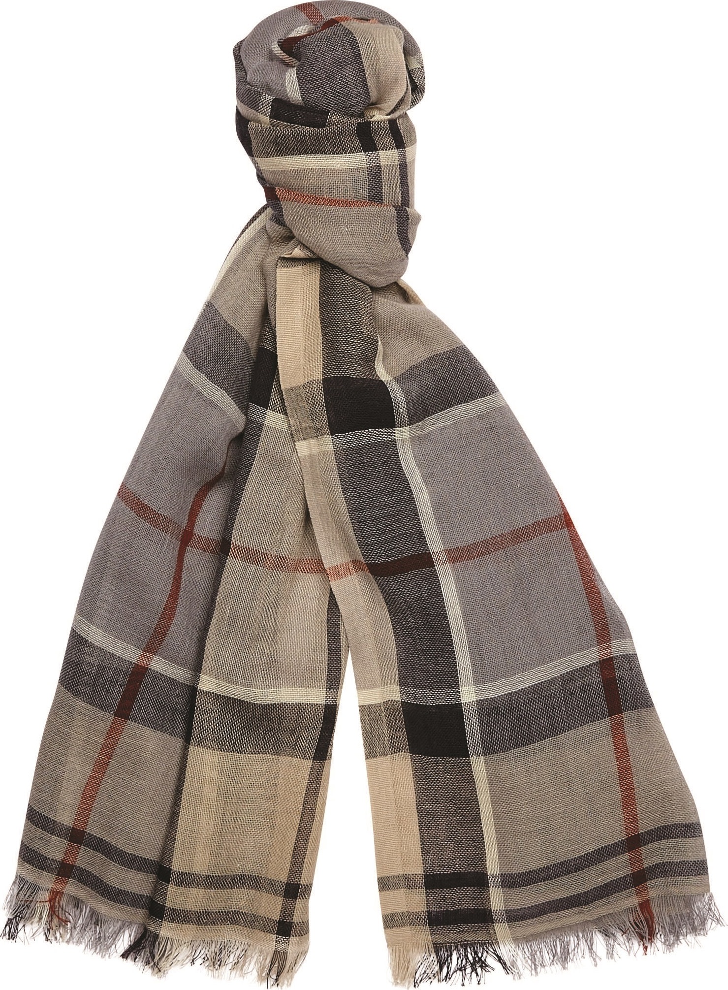 Barbour Women’s Welton Tartan Scarf Stone Dress Tartan