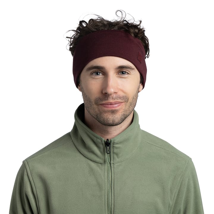 Buff Merino Wide Headband Solid Garnet Buff