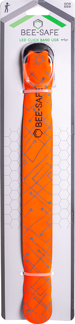 Led Click Band USB Orange Bee Safe