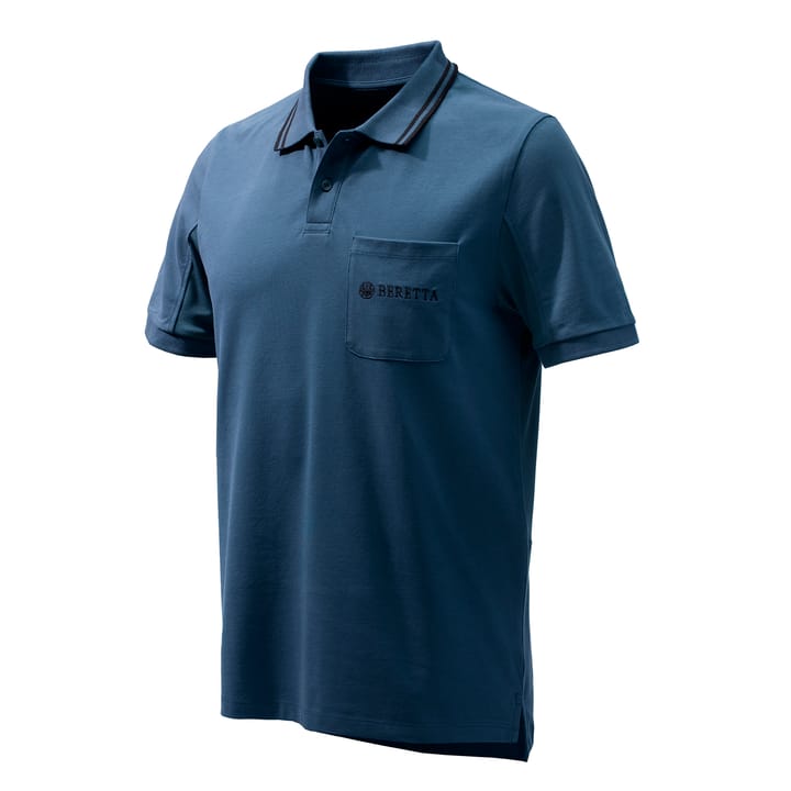 Men's Airmesh Polo Ss Blue Total Eclipse Beretta