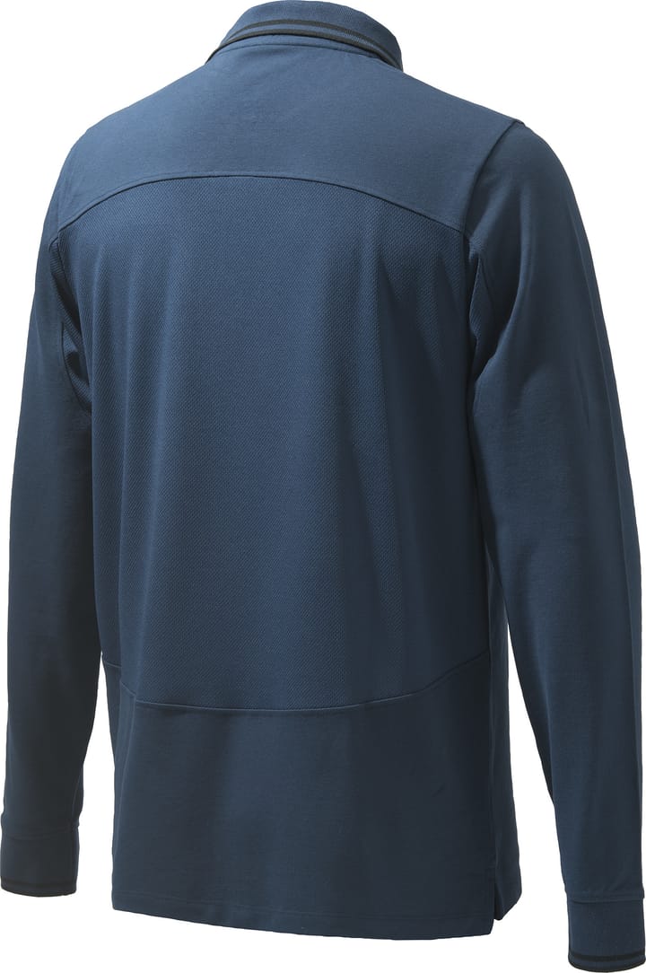 Men's Airmesh Polo Long Sleeve Blue Total Eclipse Beretta