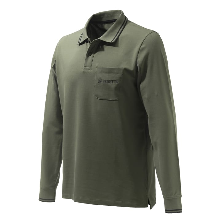 Beretta Men's Airmesh Polo Long Sleeve Green Beretta