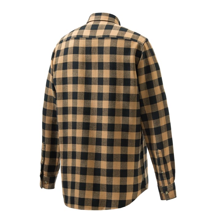 Beretta Men's Overshirt Zippered Pocket Camel & Black Check Beretta Beretta Men's Overshirt Zippered Pocket Camel & Black Check Beretta