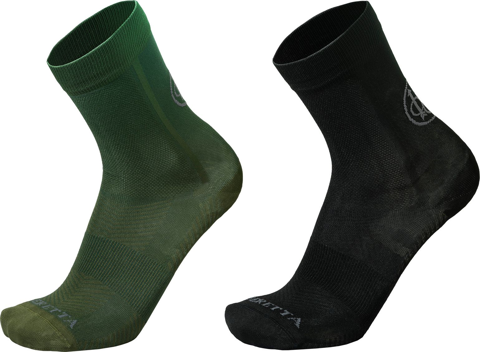 Men's Short Shooting Socks Black & Green