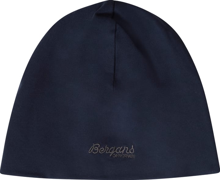 Bergans Juniors' Cotton Beanie Navy Blue/Solid Dark Grey Bergans