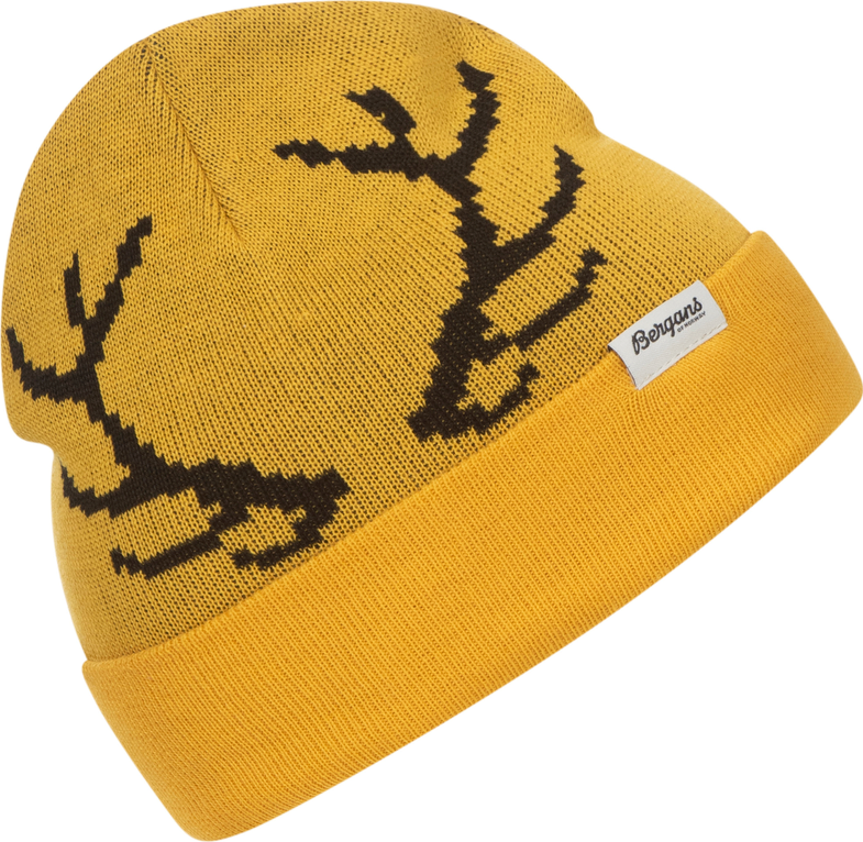 Kids' Antlers Beanie Light Golden Yellow/Black