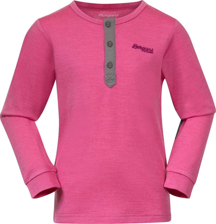 Bergans Kids' Myske Wool Shirt Ibis Rose