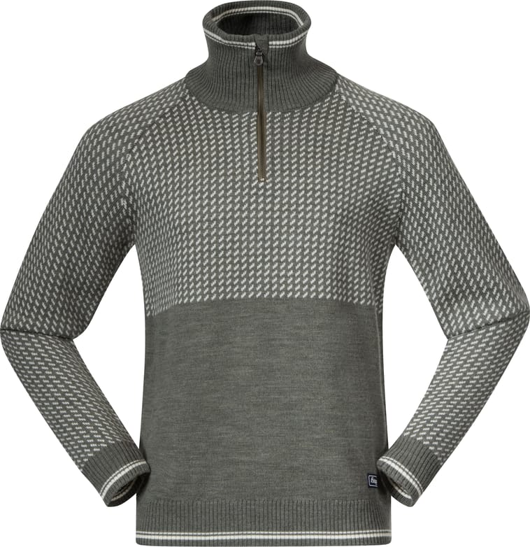 Men's Alvdal Wool Half Zip Soliddarkgrey/Vanillawhite