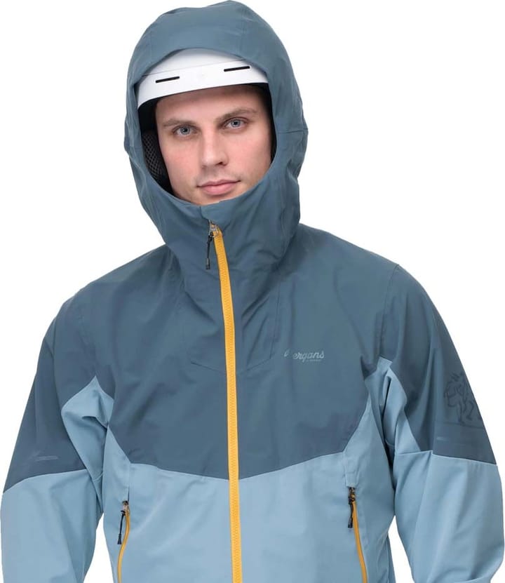 Men's Senja Hybrid Softshell Jacket  Smoke Blue/Orion Blue/Light Golden Yellow Bergans