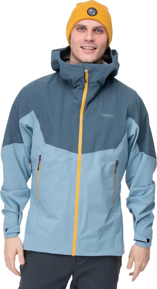 Men's Senja Hybrid Softshell Jacket  Smoke Blue/Orion Blue/Light Golden Yellow Bergans