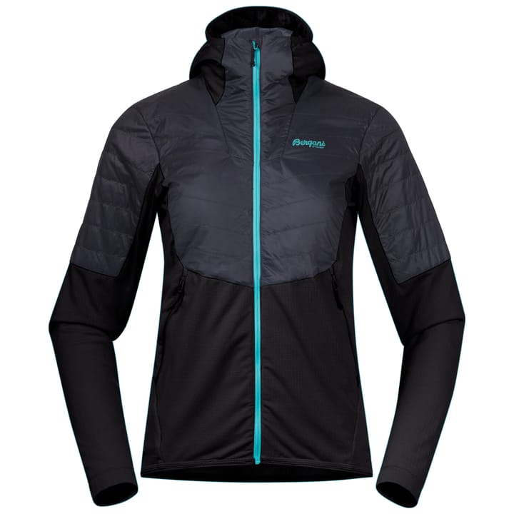 Women's Senja Midlayer Hood Jacket Black/Solid Charcoal/Light Glacier Bergans