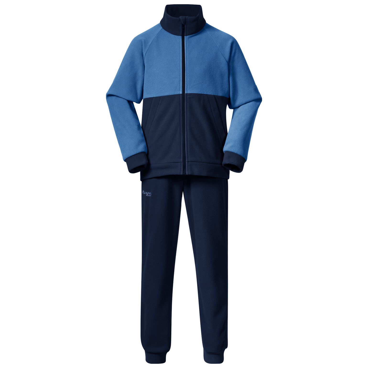 Kids' Smådøl V5 Longzip Set Navy Blue/Riviera Blue