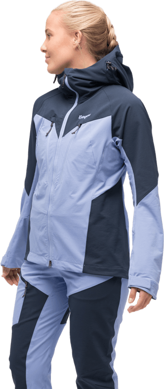 Bergans Women's Tind Softshell Jacket  Blueberry Milk/Navy Blue Bergans