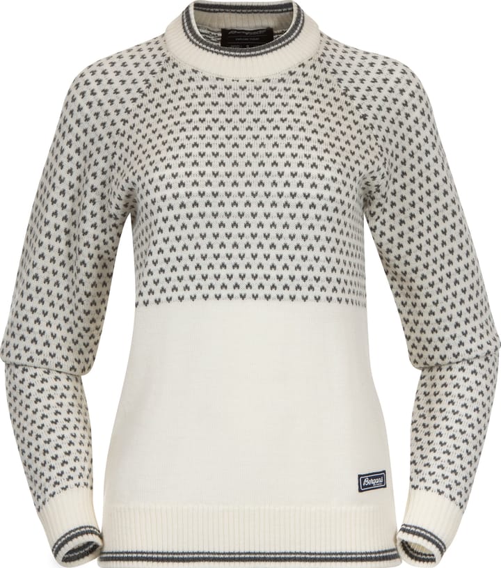 Bergans Women's Alvdal Wool Jumper  Vanilla White/Solid Dark Grey Bergans