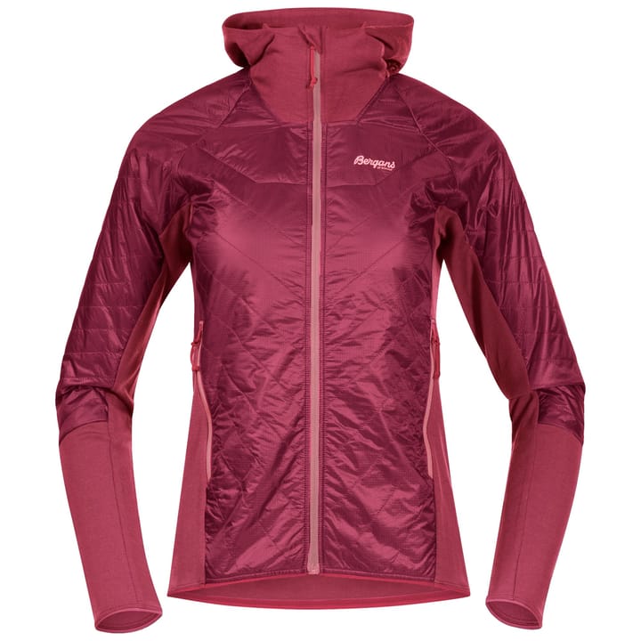 Bergans Women's Cecilie Light Insulated Hybrid Jacket Dark Creamy Rouge/Creamy Rouge Bergans