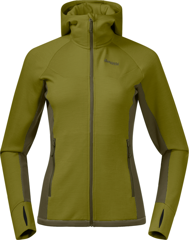 Bergans Women's Cecilie Wool Hood Jacket Trail Green/Dark Olive