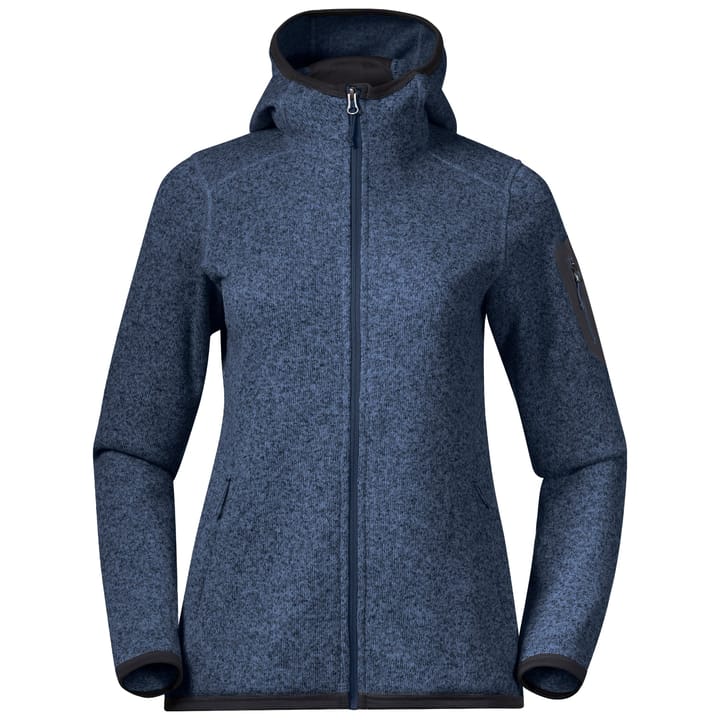 Bergans Women's Kamphaug Knitted Hoodie Orion Blue Bergans