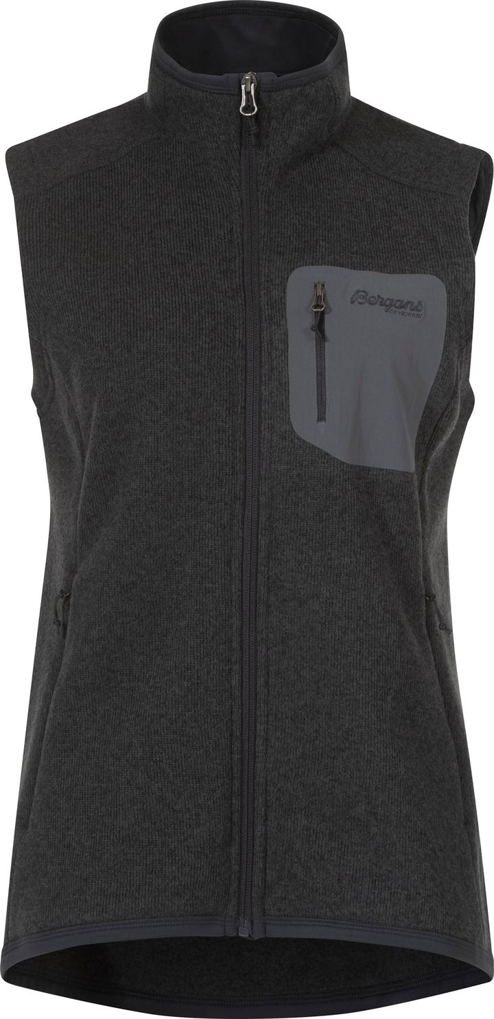 Bergans Women's Kamphaug Knitted Vest Dark Shadow Grey Bergans