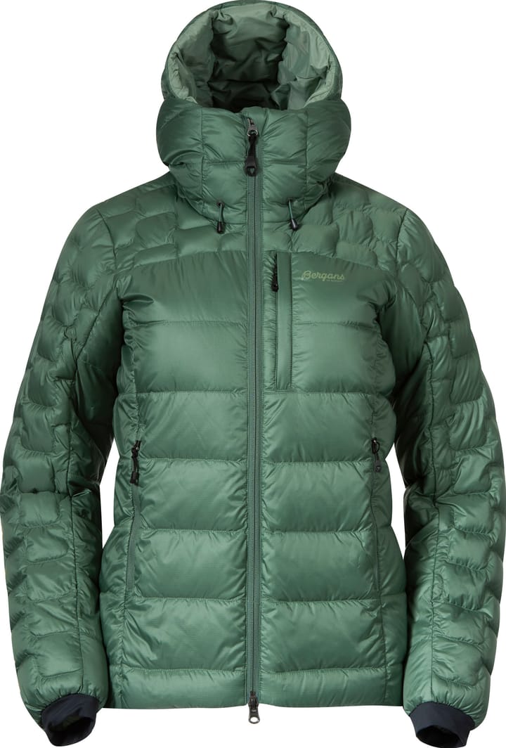 Bergans Women's Magma Medium Down Jacket With Hood Dark Jade Green Bergans