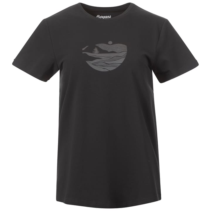 Bergans Women's Nordmarka Organic Cotton Print Tee Dark Shadow Grey/Dark Shadow Grey Sunset Bergans