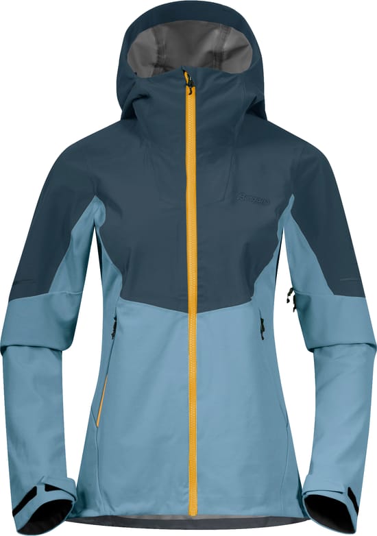 Women's Senja Hybrid Softshell Jacket Smoke Blue/Orion Blue/Light Golden Yellow Bergans