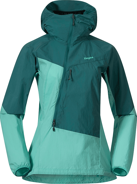 Bergans Women's Tind Windbreaker Anorak Light Malachite Green/Malachite Green